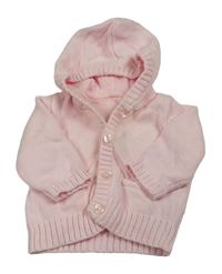 Světlerůžový propínací svetr s kapucí M&S