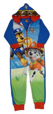 Modro-barevná fleecová kombinéza s Paw Patrol a kapucí Nickelodeon