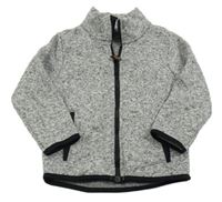 Šedá melírovaná pletená propínací mikina H&M