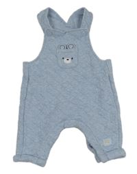 Svetlomodré melírované prešívané na traké tepláky s medvěďom Nutmeg