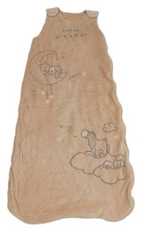 Starorůžový sametový zateplený spací pytel s Púem a přáteli George