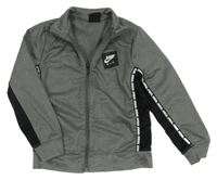 Tmavošedo-černá sportovní propínací mikina s logem Nike Air Jordan