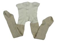 Smetanovo-béžové punčocháče s třpytkami