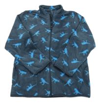 Antracitová fleecová propínací mikina s dinosaury Impidimpi