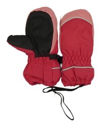 Malinovo-růžové šusťákové zimní palcové rukavice Lupilu