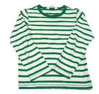 Bielo-zelené pruhované tričko H&M