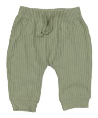 Zelenošedé žebrované úpletové tepláky Matalan