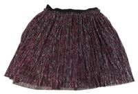 Čierno-ružovo-strieborná trblietavá tylová sukňa H&M