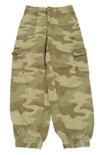 Zelené army plátěné cargo cuff kalhoty River Island