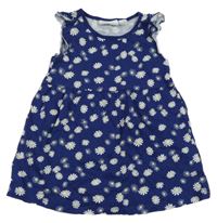 Tmavomodré kvetované bavlnené šaty Impidimpi