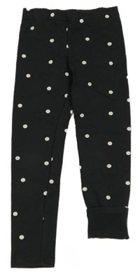 Černé puntíkaté teplé legíny H&M