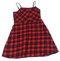 Červeno-čierne kockované šaty GAP