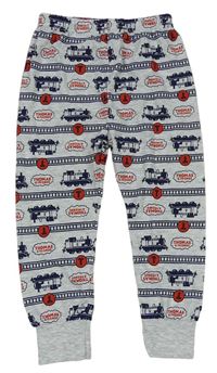 Šedo-tmavomodré pyžamové kalhoty vlaky George
