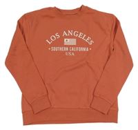 Tehlová mikina s nápisom kiabi