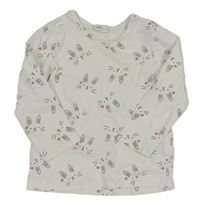 Bílé triko s králíky H&M