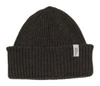 Šedohnědá pletená čepice s nášivku 