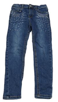 Tmavomodré skinny rifle s kamínky Denim Co.