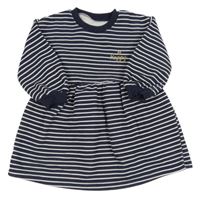 Tmavomodro-bílé pruhované teplákové šaty Matalan