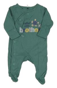 Zelený žebrovaný overal s nápisem Nutmeg