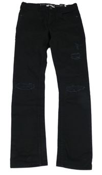 Čierne rifle s dierami H&M