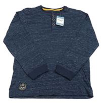 Nové - tmavomodré melírované triko Tu