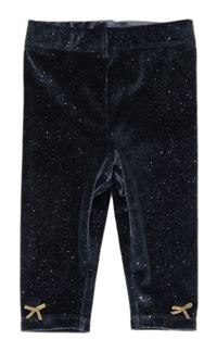 Tmavomodré trblietavé zamatové legíny orchestra