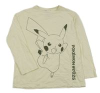 Smetanové pyžamové triko s Pikachu H&M