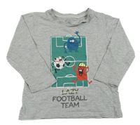 Sivé melírované tričko s príšerkami