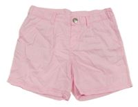 Růžové plátěné chino kraťasy H&M