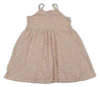 Bielo-ružové pruhované šaty H&M