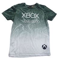 Kaki-biele vzorované ombré tričko s logem X-Box George
