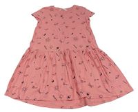 Ružové šaty s obrázkami H&M