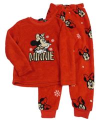 Červené plyšové pyžamo s Minnie Disney