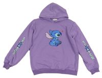 Fialová mikina se Stitchem a kapucí 