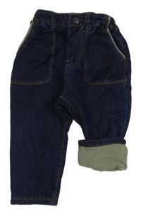 Tmavomodré podšité rifle Zara