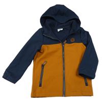 Tmavomodro-okrová softshellová bunda s kapucí Topolino