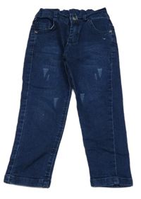 Tmavomodré rifle s vyšúchaním