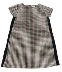 Bielo-čierno-červené kockované šaty Next