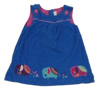 Tmavomodré menšestrové na traké šaty so slonmi Jojo Maman Bébé