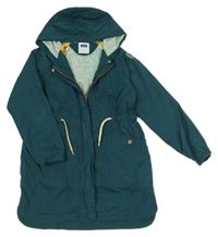 Petrolejová šusťáková jarní parka s kapucí Okaidi 