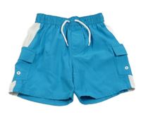 Světlemodro-bílé plážové kraťasy George