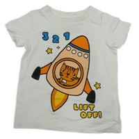 Bílé tričko s raketou Next