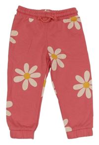 Růžové květované tepláky F&F