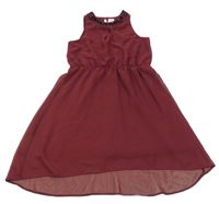 Vínové šifónové šaty s kamienkami C&A