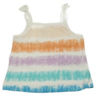 Bielo-farebný pruhovaný crop top M&S