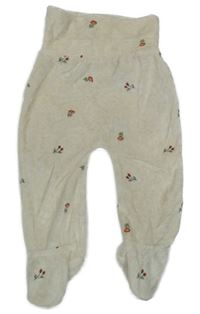 Béžové květované sametové polodupky Primark