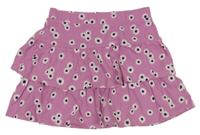 Lila kvetovaná vrstvená sukňa C&A