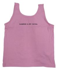 Ružový rebrovaný crop top s nápisom LC Waikiki