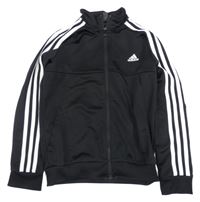 Černo-bílá propínací sportovní mikina s pruhy Adidas