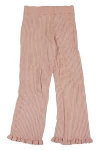 Růžové žebrované úpletové legíny Primark